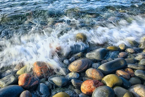 Gekleurde Stenen Rond Zee Textuur Natte Afgeronde Stenen Natte Multi — Stockfoto