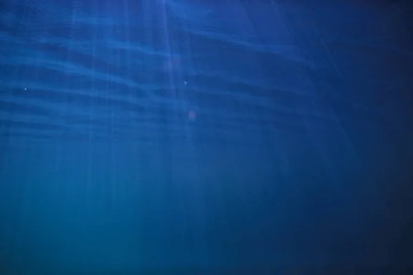 Oceánská Voda Modrá Pozadí Podvodní Paprsky Slunce Abstraktní Modrá Pozadí — Stock fotografie