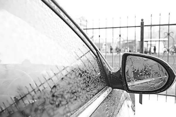 Зимова Подорож Автомобілем Північна Європа Скандинавська Зимова Дорога Машині — стокове фото