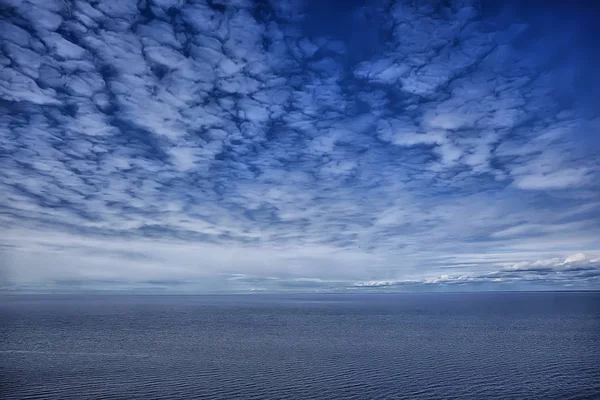 Ciel Dessus Eau Texture Fond Horizon Ciel Avec Nuages Sur — Photo