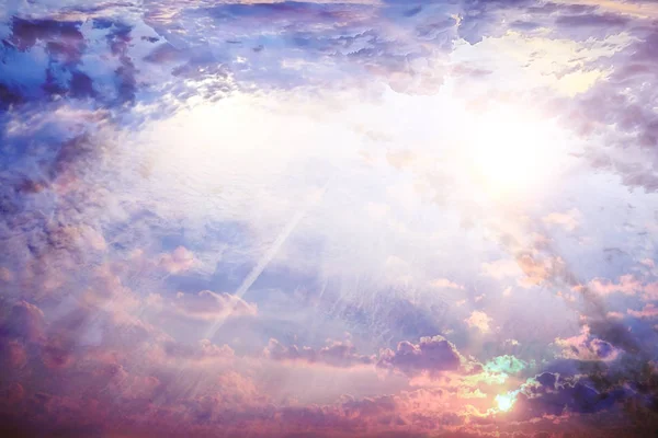 Abstract Sky Background Blurred Texture Spring Sky Clouds Landscape Wallpaper — Stock Photo, Image