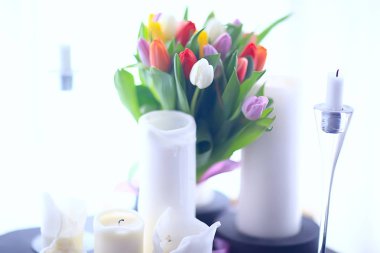 renkli lale/bahar çiçekler, parlak güzel çiçekler, bahar hediye kavramı buket