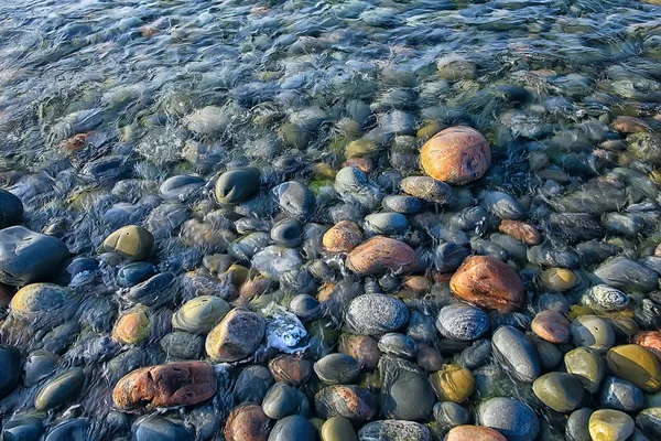 Barevné Kameny Kolem Moře Textury Mokré Zaoblené Kameny Vlhké Vícebarevné — Stock fotografie