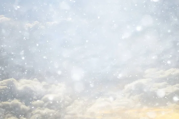 Neve Céu Nuvens Fundo Abstrato Bela Paisagem Nas Nuvens Flocos — Fotografia de Stock