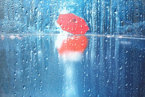 Фон Мокрий Скляні Краплі Осінь Парку Вид Ландшафт Осінньому Парку — стокове фото