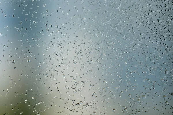 Abstrakte Tropfen Glashintergrund Textur Nebel Regen Saisonaler Hintergrund Klares Glas — Stockfoto