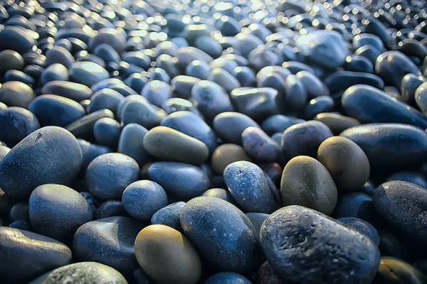 Farbige Steine Rund Das Meer Textur Nasse Runde Steine Nasse — Stockfoto