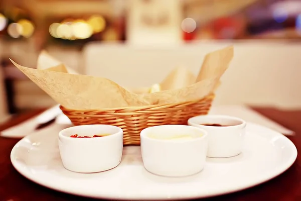 Desayuno Una Cafetería Comida Fondo Mañana Desayuno Fresco Una Cafetería —  Fotos de Stock