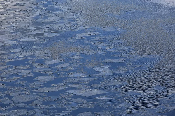 Deriva Gelo Primavera Rio Textura Fundo Gelo Flutuante Março Rio — Fotografia de Stock