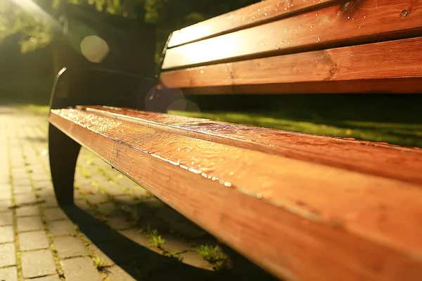 Landschap Herfst Park Bench Mooie Tuin Bankje Concept Van Rust — Stockfoto