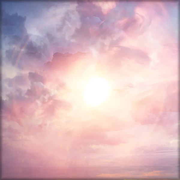 Αφηρημένη Σύννεφα Υποβάθρου Στον Ουρανό Φόντο Ήλιο Ηλιοβασίλεμα Υδατογραφήματαφως Απαλό — Φωτογραφία Αρχείου