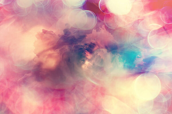 Abstract pink colored background / blurred multicolored clouds, spring background