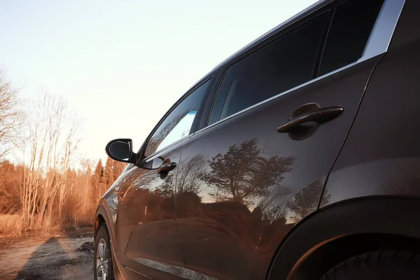 Winter Car Trip Northern Europe Scandinavia Winter Road Car — Stock Photo, Image