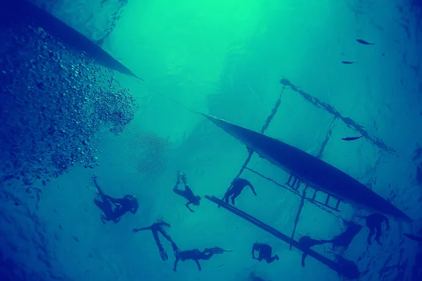 サンゴ礁ヴィンテージ調 珍しい風景 水中生活 海の自然 — ストック写真