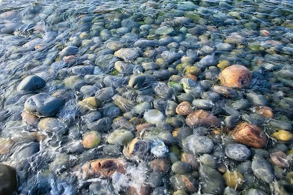 Piedras Colores Alrededor Del Mar Textura Piedras Redondeadas Mojadas Fondo — Foto de Stock