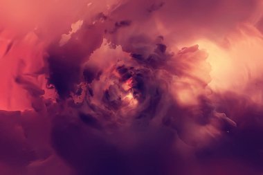 Şaşırtıcı kırmızı günbatımı ışınlarından