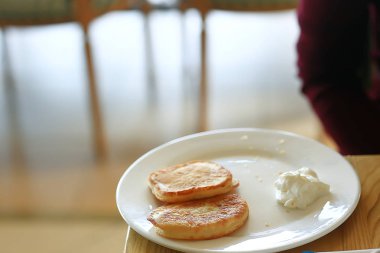 bir kafede kahvaltı/arka plan yemek sabah taze kahvaltı bir kafede