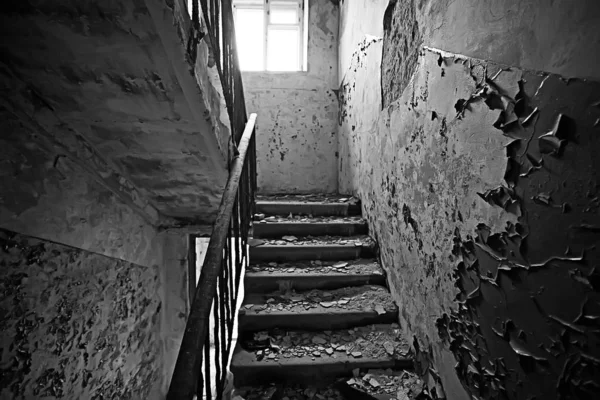 Interior Una Antigua Casa Piedra Abandonada Fondo Ruinas Antigua Casa —  Fotos de Stock