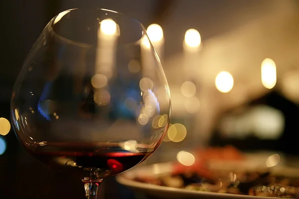 Vinařská Restaurace Podávající Romantiku Krásný Koncept Alkoholový Pohár Prázdninová Večeře — Stock fotografie