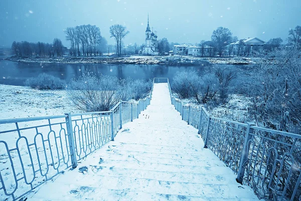 Parque Inverno Paisagem Urbana Inverno Tempo Paisagem Neve Cidade Árvores — Fotografia de Stock