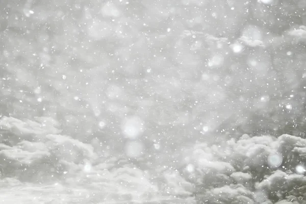 雪天云背景抽象 美丽的风景在云彩 抽象雪花 — 图库照片