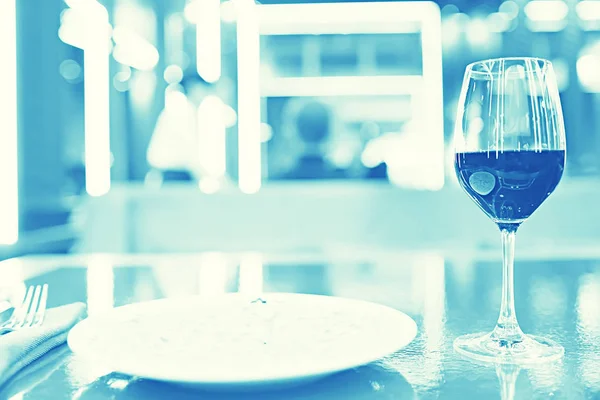 Restaurante Vinho Que Serve Romance Copo Álcool Conceito Bonito Jantar — Fotografia de Stock