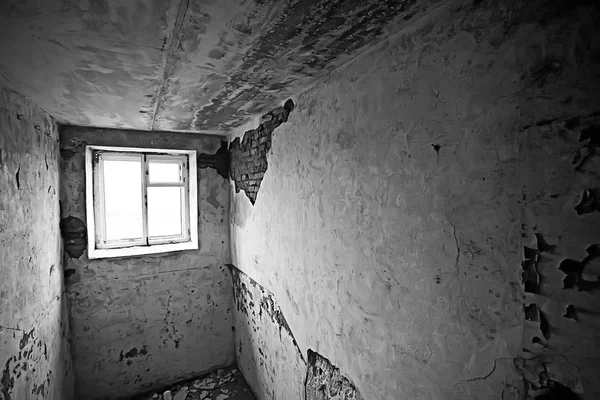 Interior Una Antigua Casa Piedra Abandonada Fondo Ruinas Antigua Casa —  Fotos de Stock