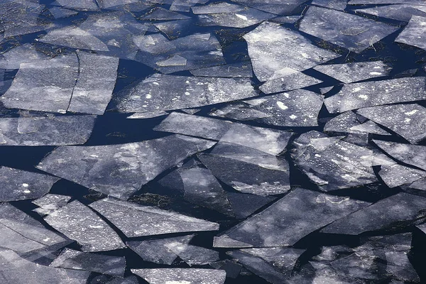 Spring Ice Drift River Background Texture Floating Ice March River — Stock Photo, Image