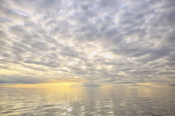 Ciel Dessus Eau Texture Fond Horizon Ciel Avec Nuages Sur — Photo