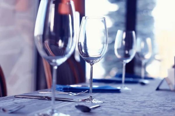 Ristorante Vino Che Serve Romanticismo Bel Concetto Bicchiere Alcol Cena — Foto Stock