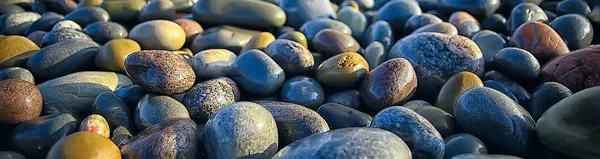 Colored Stones Sea Texture Wet Rounded Stones Wet Multi Colored — Stock Photo, Image