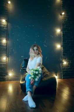 Vintage tarzı güzel model tarzı/modern güzel model