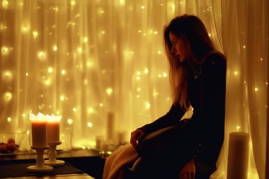 model akşam ev / akşam görüntü rahat ev güzel yetişkin seksi model