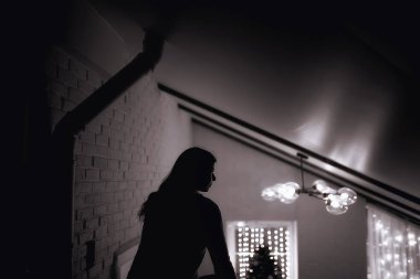 model akşam ev / akşam görüntü rahat ev güzel yetişkin seksi model