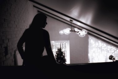 model akşam ev / akşam görüntü rahat ev güzel yetişkin seksi model