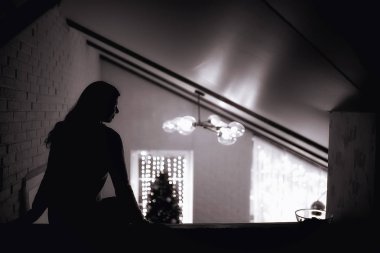 model akşam ev / akşam görüntü rahat ev güzel yetişkin seksi model