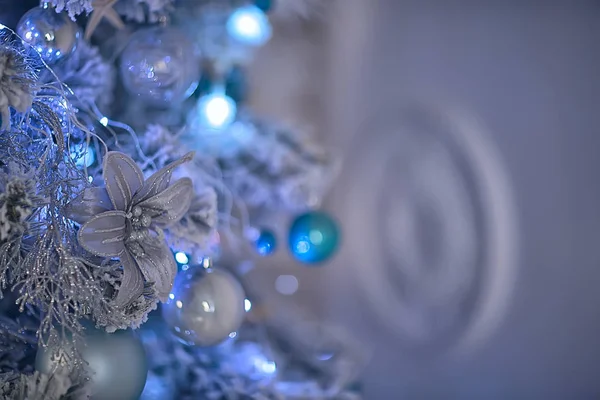 Nieuwjaar Decoratie Achtergrond Wazig Mooie Kerst Achtergrond Speelgoed Ingericht Kerst — Stockfoto