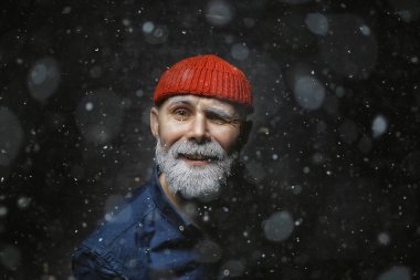Santa Claus hipster / moda modern Santa portresi, yo