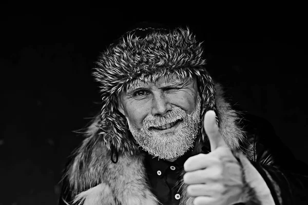 Santa Claus Hipster Porträtt Fashionabel Modern Santa Ung Man Med — Stockfoto