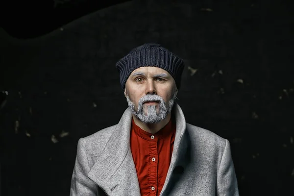 Santa Claus Hipster Porträtt Fashionabel Modern Santa Ung Man Med — Stockfoto