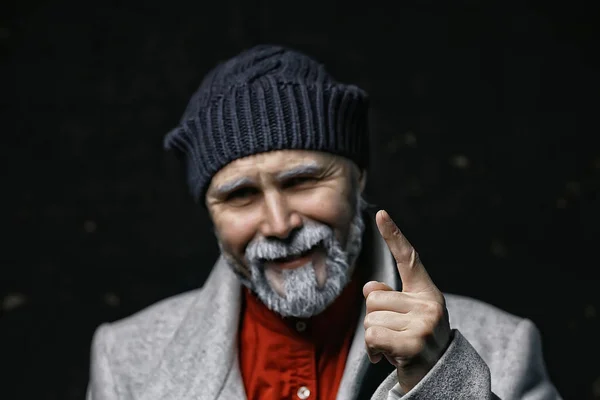 Santa Claus Hipster Retrato Santa Moderno Moda Joven Con Barba — Foto de Stock