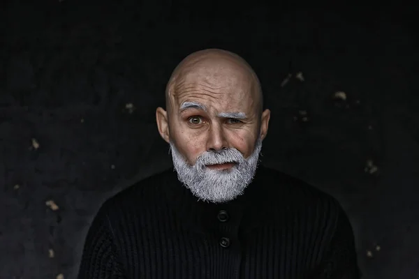 Hombre Brutal Con Una Barba Ropa Invierno Persona Retrato Con —  Fotos de Stock