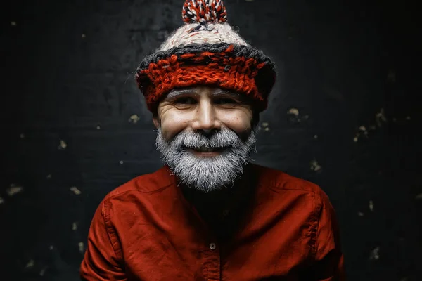 Papai Noel Hipster Retrato Papai Noel Moderno Moda Jovem Com — Fotografia de Stock
