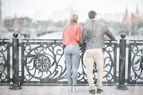 Regenfreunde Herbstwetter Mit Regen Die Person Regen Draußen — Stockfoto