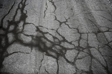 asfalt yolda çatlaklar doku / soyut arka plan çatlakları asfalt asfalt