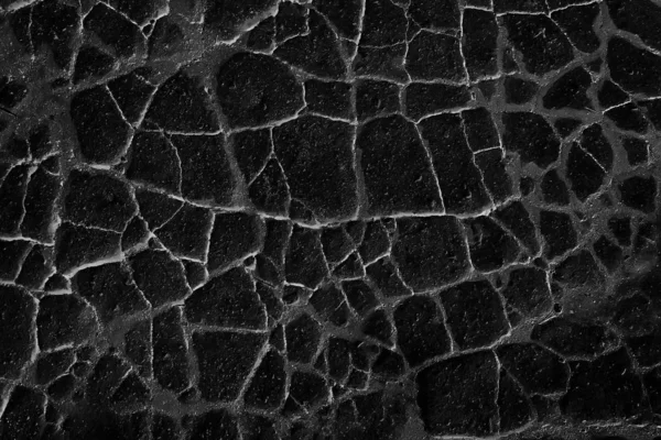 Zwarte Oude Muur Gebarsten Concrete Achtergrond Abstract Zwarte Textuur Vintage — Stockfoto