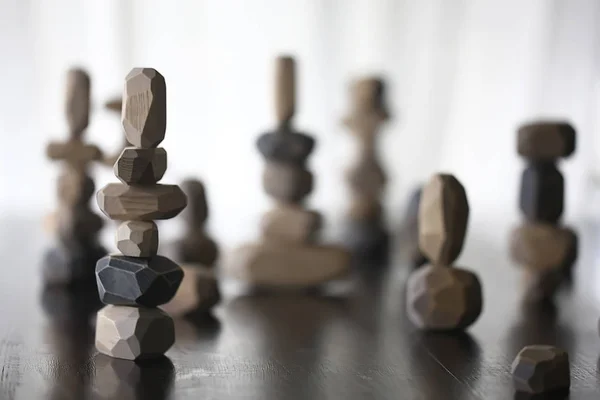 Wooden Cubes Polyhedral Toys Wooden Cubes Vintage Toys Hand Made — Stockfoto