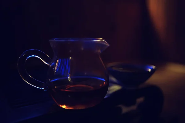 Chinesische Teezeremonie Teetisch Tasse Teekanne Auf Dem Tisch Orientalische Traditionen — Stockfoto