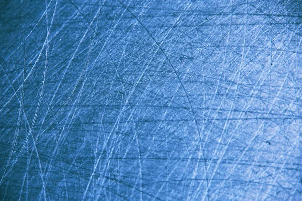 metal scratches blue background abstract / empty blank frame scratches on metal