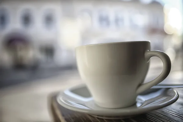 Taza Una Cafetería Aire Libre Concepto Desayuno Una Cafetería Café —  Fotos de Stock